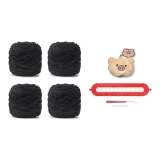 Черный - Свинка - Ярлык - DIY - Ручной - Шарф - с тканью - вязаные - инструменты