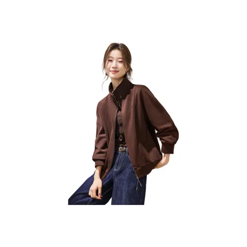 MOHANYIMEI Темно-коричневые женские куртки