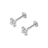 Серьги-гвоздики из титанового сплава в форме четырехлистного клевера (1 пара)