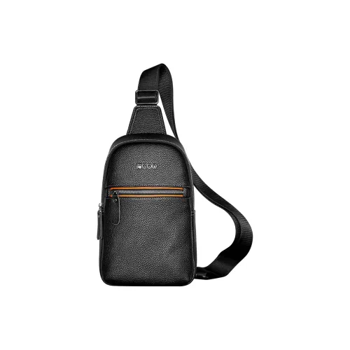 COW Сумка через плечо из крупнозернистой текстуры коровьей кожи Мужской Черный