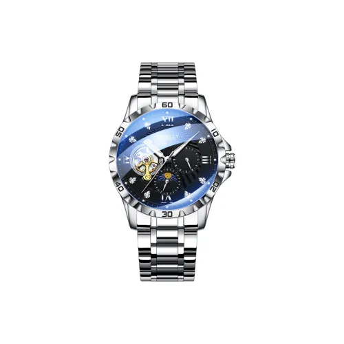 TISSELLY Автоматический механический механизм часы с ремешком из нержавеющей стали мужские часы многоцветный циферблат