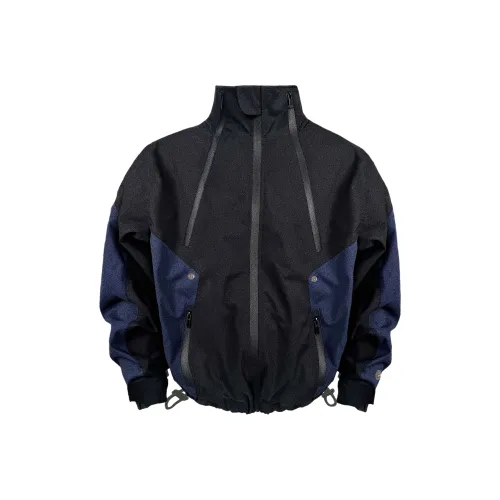 YUANQ Черный Синий Унисекс Тренч