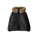 Черный хлопковый пуховик