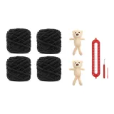 Черная кукла, медведь, DIY, ручной работы, шарф - с тканью, вязаные инструменты