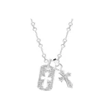 [Квадратная подвеска, крест, ожерелье] Серебряное