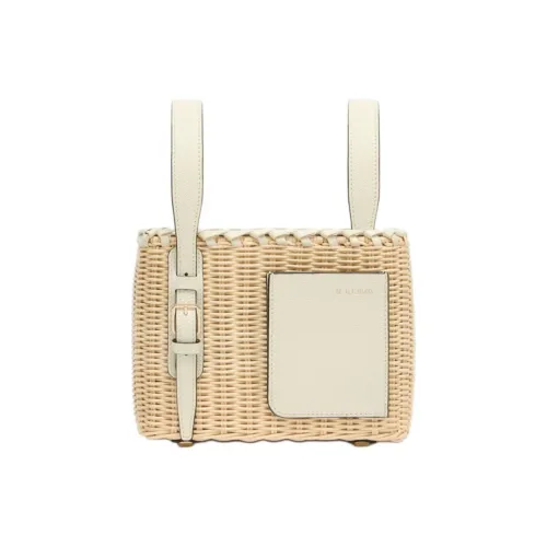 Valextra Прутья ивы Ведрообразная сумка Мини Женская Бежевая и Белая