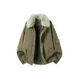 Оливково-зеленый [Куртка-парка с меховым воротником и пуховик]