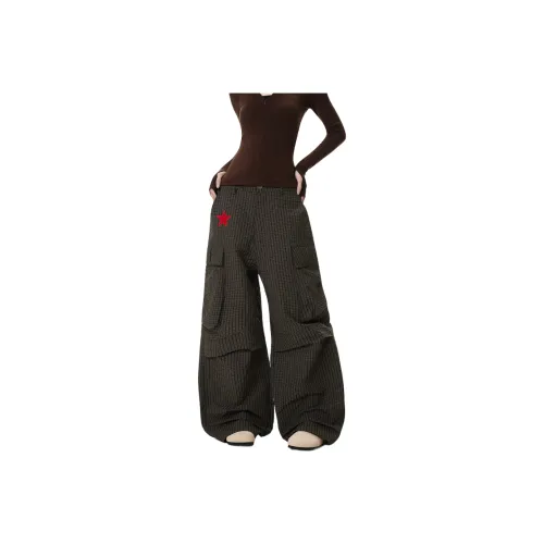 JZWSTUDIO Gray Plaid Unisex Casual Pants JZWSTUDIO Серые Клетчатые Унисекс Повседневные Брюки