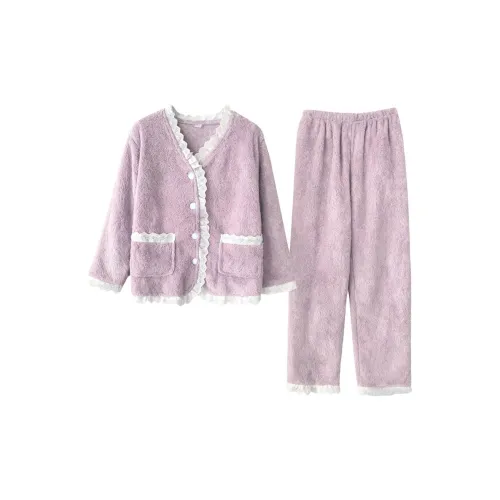 Daiyindie Осенние и зимние пижамы для женщин утолщенные и с флисовой подкладкой термические коралловый флис домашняя одежда