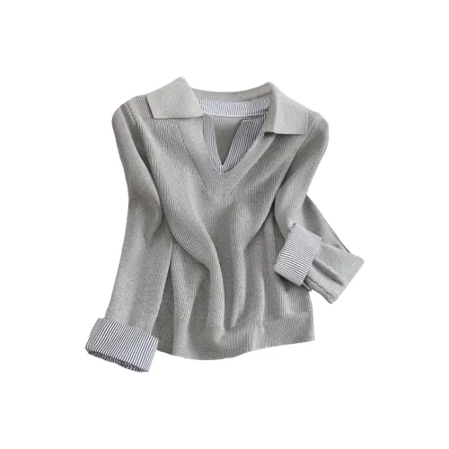 SIBAISHE Светло-серый Женский Свитер