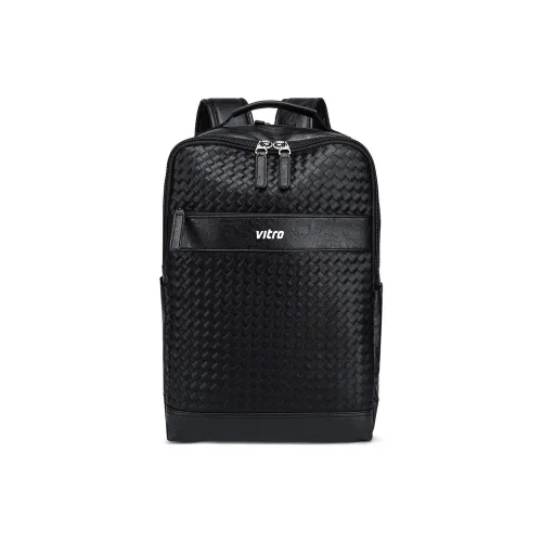VITRO ПУ (полиуретан) Рюкзак Стандартный Мужской Тканевый Вязаный Черный Крокодил Черный
