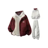 Бордовый + Светло-серые штаны + Белый Фотиния серый свитшот