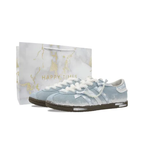 Adidas Originals Stadt Зимний Love Song Устойчивый к истиранию Низкий Топ Немецкая Армия Кроссовки Унисекс Снежно-Синий