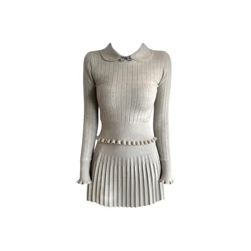 GUOZHEN Серый Женские Комплекты с Юбкой