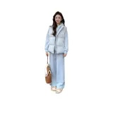 Светло-синий жилет + топ + штаны