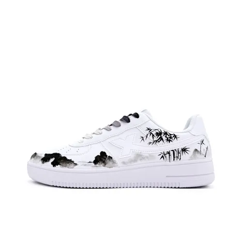 XTEP Air Force One Износостойкие и Легкие Низкие Кроссовки для скейтбординга Унисекс Черный Белый