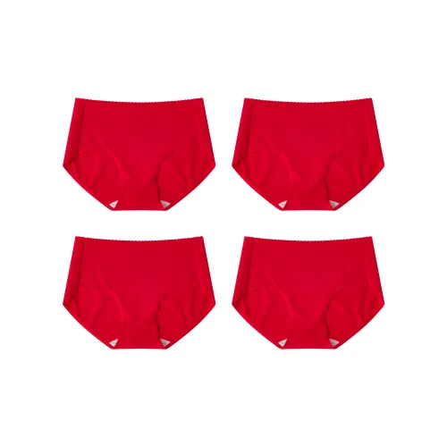 QIANLEE 4 пачки красные женские трусики-бикини