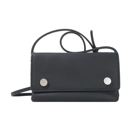 KoniKoni Сумка через плечо из коровьей кожи маленькая мужская черная