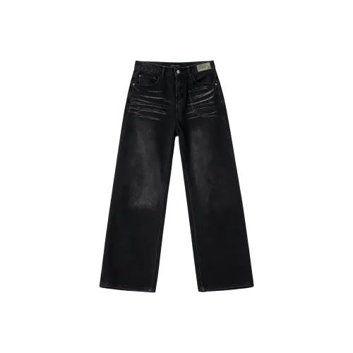 XIACENGJICHU Черные Унисекс Джинсы