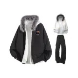 Чёрный+Белый Фотиния Серый Свитшот+Чёрные Штаны