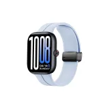 Эксклюзивный-Оригинальный Синий [Магнитная Складная Застежка Силиконовый Ремешок] Черная Застежка