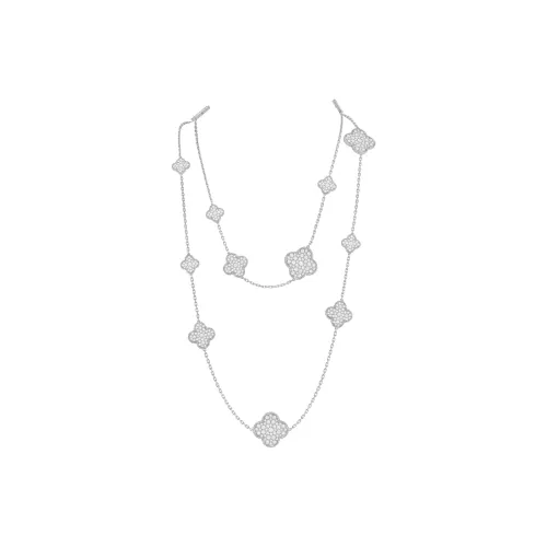 Van Cleef Arpels 18К Белое золото Ожерелья Унисекс Серебряный