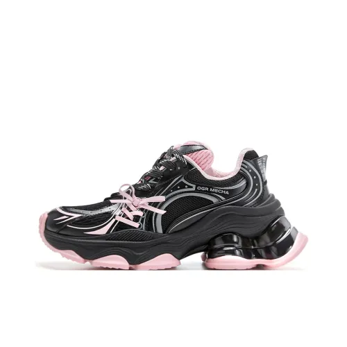 OGR Парижский Madeleine OG Черный Розовый Dessert Обувь Дышащая Легкая Увеличивающая Высоту Низкий Топ