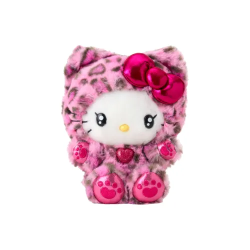 Санрио Леопардовый принт Kitten Collection Hello Kitty Kuromi Куклы Плюшевая кукла 19 см 20 см Длина тела
