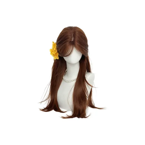 BEIQING Оранжевый Коричневый Корейский Высокий Конец Средняя Длина Прямые Волосы Женская Перука Высокая Температура Пряжа