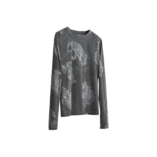 SIBAISHE Черный Серый Многоцветный Женский T-рубашки