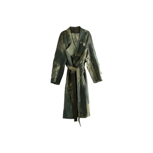 ZIGGYCHEN Зеленый Мужской Тренч