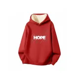 [Свитшот из овечьей шерсти с капюшоном] Красный (Tb Big Hope с каплями чернил)