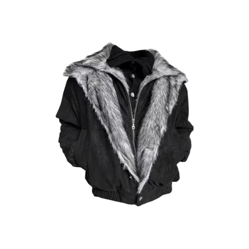 JIMI JONS Black Wolf King Mock Двухкомпонентный унисекс пуховик