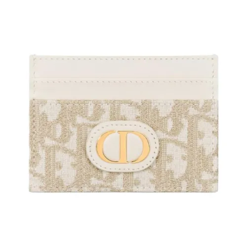 DIOR 30 Montaigne Хлопок Держатель для карт Унисекс Золотистый тон