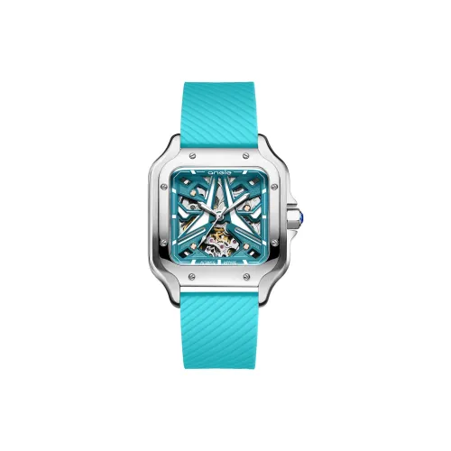 ANGIE PRESENT WATCH Автоматический механический механизм силиконовый ремешок мужские часы циферблат с открытым механизмом