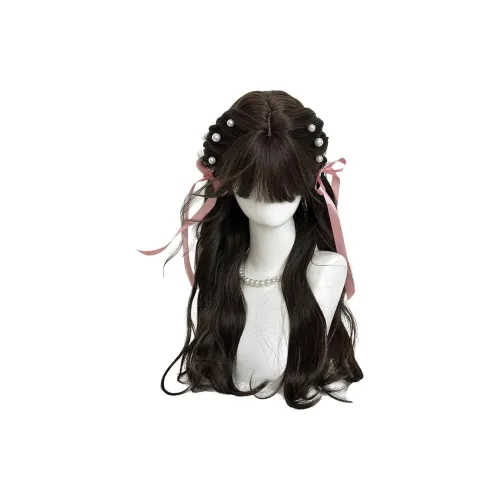 BEIQING [Сон бабочки] Прохладный Sensation Легкая Чёлка Длинные волнистые Женская Перука Высокотемпературная Пряжа