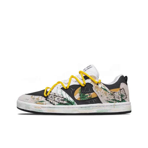 Nike SB Alleyoop Roman Holiday Износостойкий и Легкий Низкий Топ Скейтборд Кроссовки Мужские Серый Зеленый