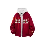 Бургундский хлопковый пуховик (утеплённый)