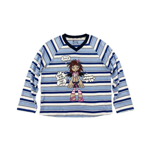 MeiHaoStore Синие полосы с узором Унисекс T-рубашки