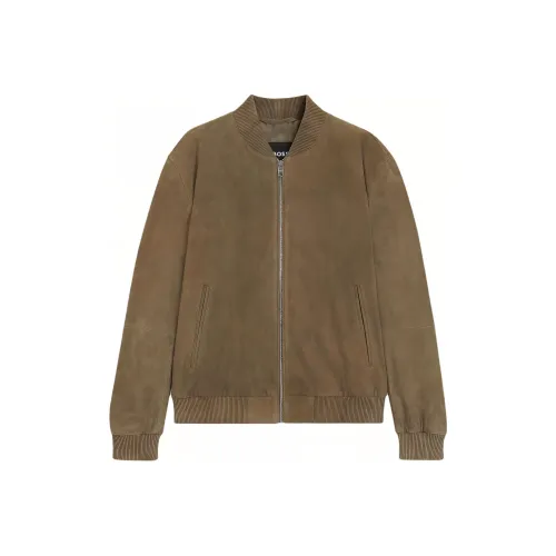 Hugo Boss Коричневый Мужской Кожаные куртки