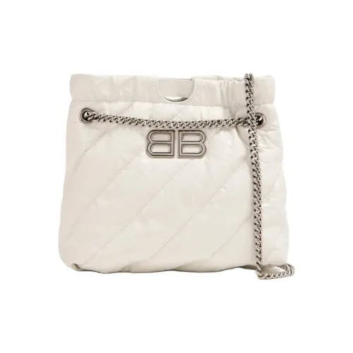 Balenciaga Crush Телячья кожа Сумка через плечо Мини Женская Белая