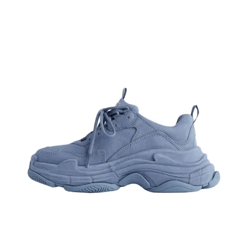 Balenciaga Triple S Low Топ Толстая подошва Кроссовки Мужские Синие