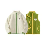 [Утолщенный термический] H Babu средний круглый крючок и петля K светлый молочный белый + H Babu средний круглый крючок и петля K матча зеленый