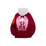 Бургундская куртка (в комплекте с высококачественным тяжелым бело-серым свитшотом с фотокемией)