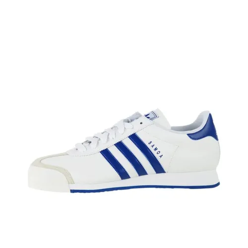 Adidas Originals Samoa Амортизация Износостойкие Низкие Кроссовки для скейтбординга Мужские Белые и Синие