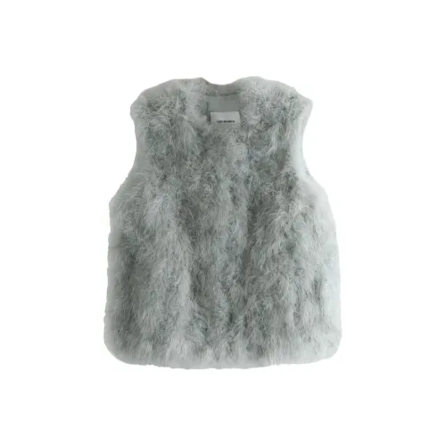 Yves Salomon Светло-серые Женские Жилеты