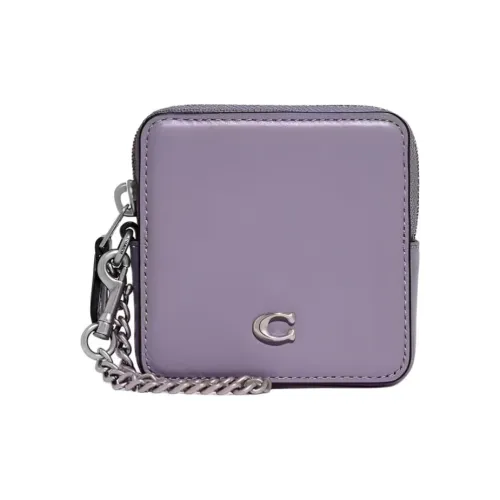 COACH Коровья кожа Монетница Женская Светло-фиолетовая