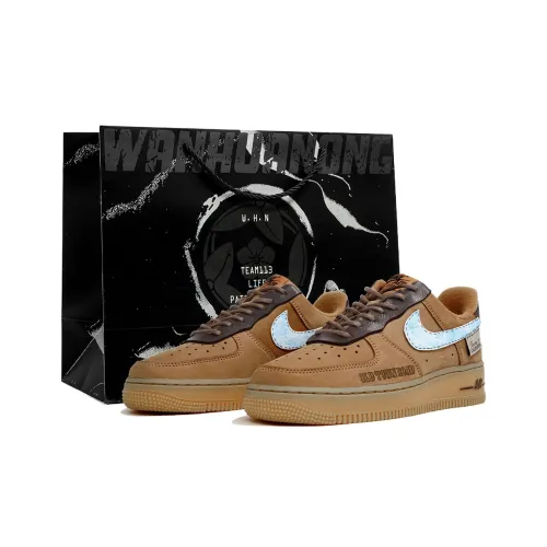 Nike Air Force 1 Скейтборд Кроссовки Низкие Синий Коричневый Унисекс