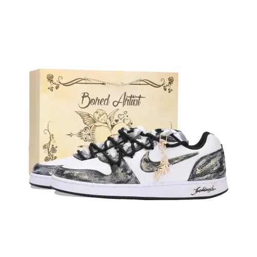 Nike EBERNON Jiangjin Moon Shopping Bag Abrasion Resistant Low Top Skateboard Shoes Unisex Black Gold Найк EBERNON Jiangjin Moon Сумка для покупок Устойчивая к истиранию Низкие Кроссовки для скейтбординга Унисекс Черный Золотой