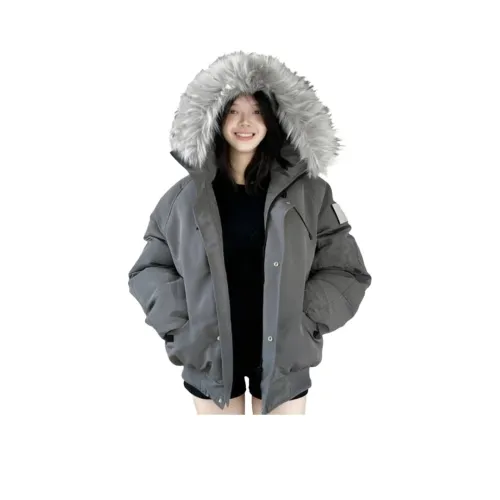 DYYPC Серый хлопковый пуховик Женские пуховики (пуховики)